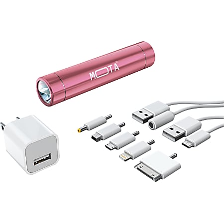 MOTA 2600mAh Ultra Portable Charger Battery Stick for Smartphones - PINK