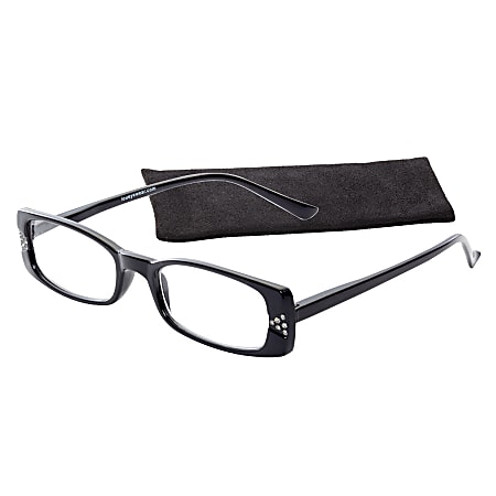 ICU Reading Eyewear, Rhinestone Triangles, Black, +1.25