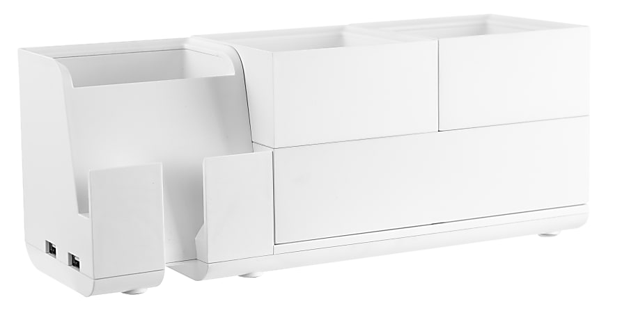 Bostitch® Konnect Stackable 4-Piece Desk Organization Kit, White