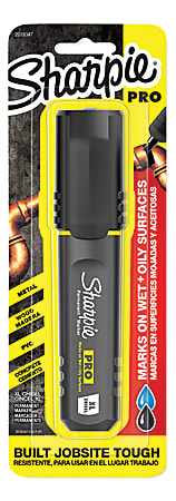 Sharpie® PRO Permanent Marker, Chisel Tip, Extra Large, Black/Gray Barrel, Black Ink