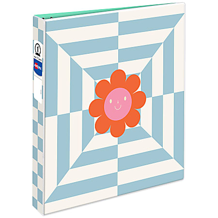 Avery® 3-Ring Fashion Binder, 1" Round Rings, Flower Power