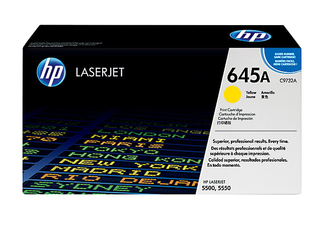 HP 645A Yellow Toner Cartridge, C9732A