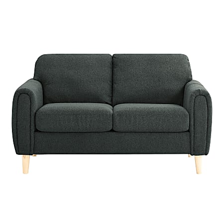 Lifestyle Solutions Lachlan Loveseat, 33-7/8"H x 58-1/3"W x 33-1/5"D, Charcoal/Natural