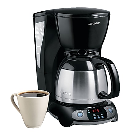 Mr. Coffee 8 Cup Programmable Coffeemaker With Thermal Carafe Black -  Office Depot
