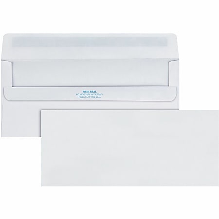 Quality Park® #10 Redi-Seal® Envelopes, Self-Adhesive, White, Box Of 500
