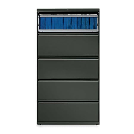HON 20 D Lateral 5 Drawer File Cabinet With Lock Light Gray