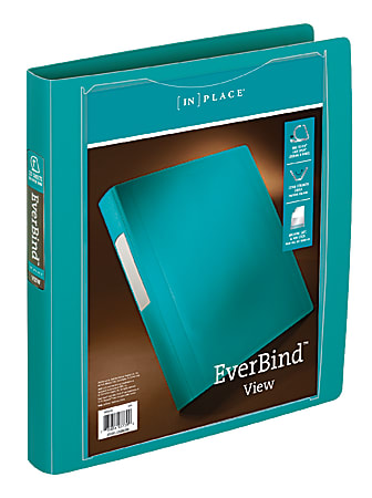 EverBind™ View D-Ring Binders By [IN]PLACE®, 1" Rings, Teal