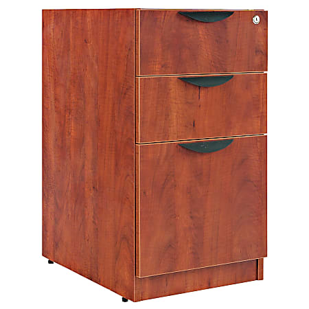 Alera® Valencia 16"W Lateral 2-Box/1-File Drawer Pedestal Cabinet For Computer Desk, Medium Cherry
