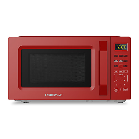Farberware 700W Compact Countertop Microwave Oven, 0.7 Cu. Ft., Red, Total Qty 1