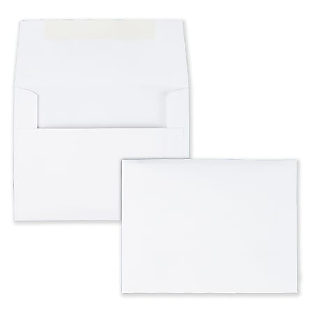 Quality Park® Invitation Envelopes, 4 3/8" x 5 3/4", Gummed Seal, White, Box Of 100