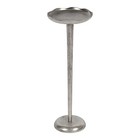 Kate and Laurel Alessia Aluminum Round Drink Table, 22"H x 8"W x 8"D, Silver