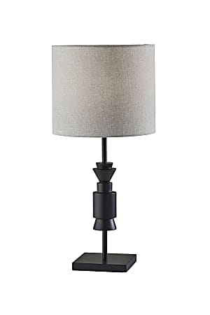 Adesso® Elton Table Lamp, 28"H, Black Base/Light Gray/White