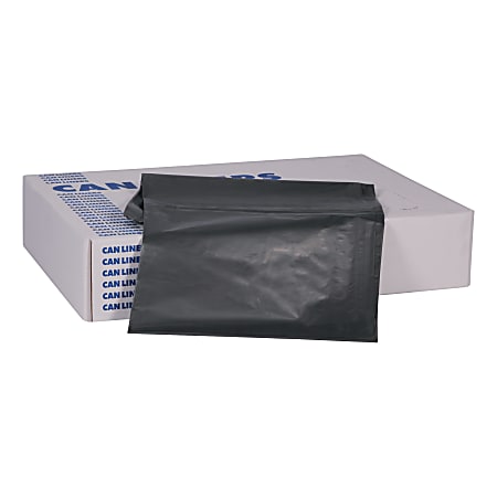 60 GALLONS BLACK LOW DENSITY TRASH BAGS , SOLD BY THE CASE