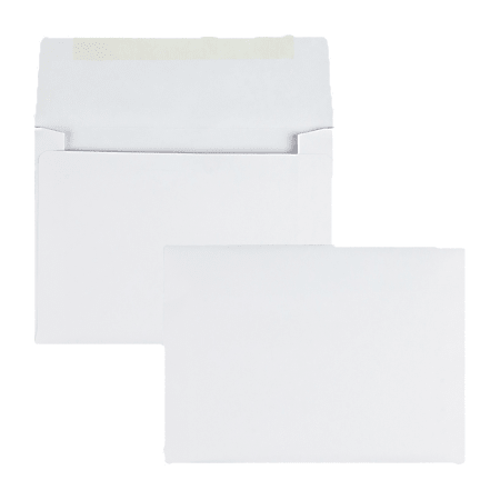 Quality Park™ Deep Invitation Envelopes, 6 1/2" x 4 3/4", Gummed Flap, White, Box Of 500