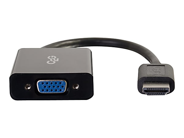 C2G HDMI to VGA Adapter - HDMI to VGA Converter - 1080p - M/F - HDMI/VGA for Video Device, Monitor, Notebook - 8" - 1 x HDMI Male Digital Audio/Video - 1 x HD-15 Female VGA - Shielding - Black