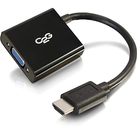 C2G HDMI to VGA Adapter - HDMI to VGA Converter - 1080p - M/F - HDMI/VGA for Video Device, Monitor, Notebook - 8" - 1 x HDMI Male Digital Audio/Video - 1 x HD-15 Female VGA - Shielding - Black