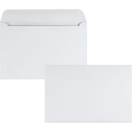 Quality Park® Open-Side Booklet Envelopes, 6" x 9", Gummed Seal, White, Box Of 500