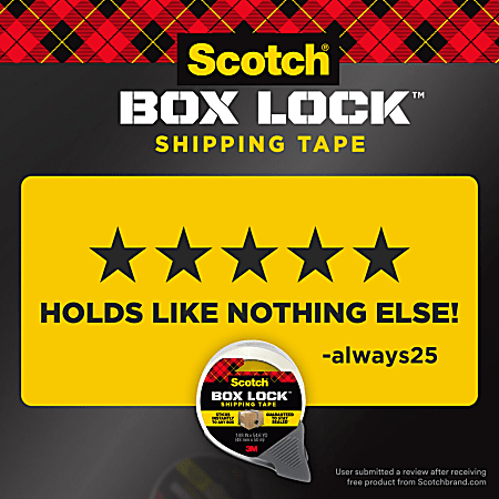 Scotch Box Lock Packing Tape, 1.88