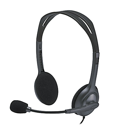 Logitech H111 Over The Head Binaural Stereo Headset Gray Office