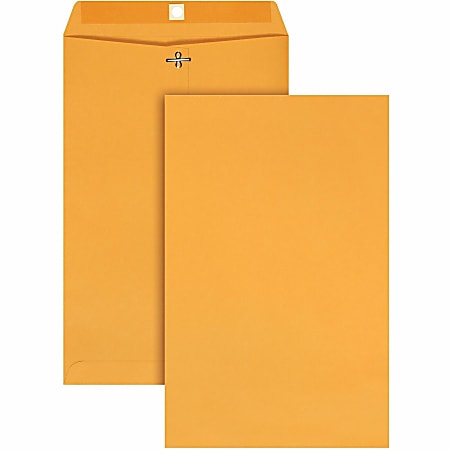 Quality Park Gummed Kraft Clasp Envelopes - Clasp - #94 - 9 1/4" Width x 14 1/4" Length - 28 lb - Gummed - Kraft - 100 / Box - Kraft