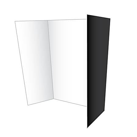Office Depot® Brand Dual Color Tri-Fold Project Board, 36" x 48", Black & White