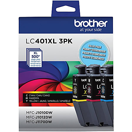 Brother LC401XL Cyan Magenta Yellow High Yield Ink Cartridges Pack