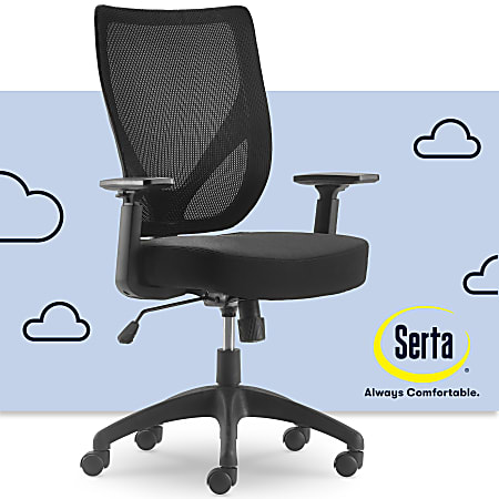 Serta Works Chair task ergonomic mid back armrests T shaped