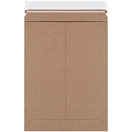 Partners Brand Kraft Stayflats® Utility Mailers, 8 1/2" x 11", Brown, Pack of 250 