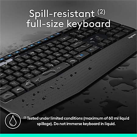 Logitech MK345 Wireless Straight Full Size Keyboard Right Handed