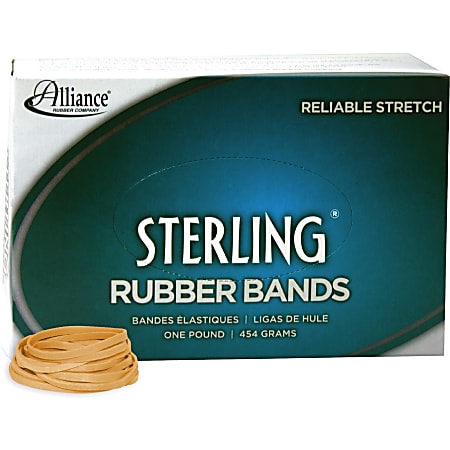 Alliance® Rubber 24315 Sterling Rubber Bands, 1.5" x 0.125", Natural Crepe, 1 lb.