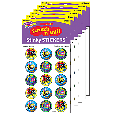 Trend Stinky Stickers, 1", Bug Buddies/Orchard, 60 Stickers