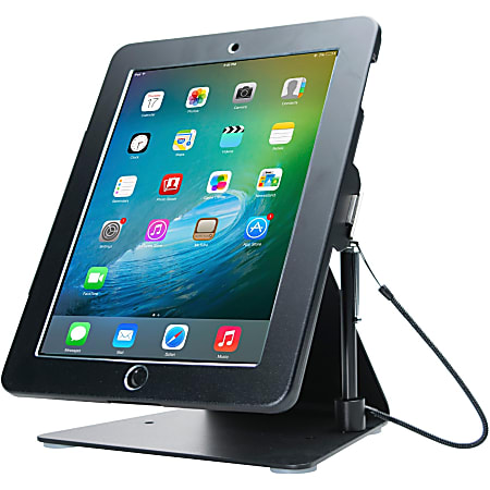CTA Digital Anti-Theft Stand Mounting Kit (Anti-Theft Enclosure, Stand Base, Mounting Hardware) For Apple iPad / iPad Pro 9.7 / iPad Air, Aluminum/Black