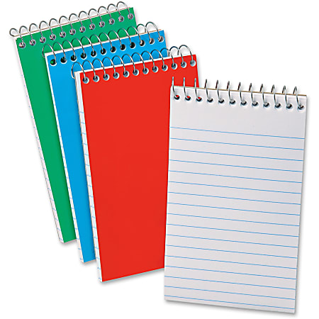 Ampad Wirebound Pocket Memo Books, 4" x 6", 40 Sheets, Narrow Ruled, Assorted Colors, Pack Of 3