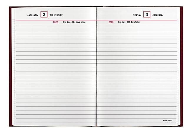 2024 AT A GLANCE Standard Daily Diary 7 12 X 9 12 Red January To December 2024 SD37413 - ODP