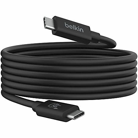 Belkin USB4 Cable, 240W + 20Gbps - 6.56 ft USB4 A/V/Power/Data Transfer Cable  - INZ004BT2MBK