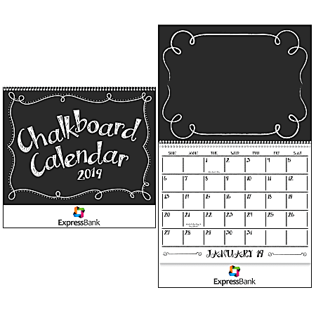 Chalkboard Calendar, 19" x 11", January-December