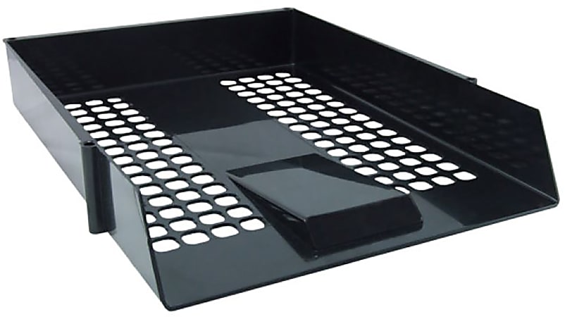 Deflecto Anti-Microbial Industrial Front-Load Desk Tray, 2-7/16”H x 10-7/8”W x 13-13/16”D, Black