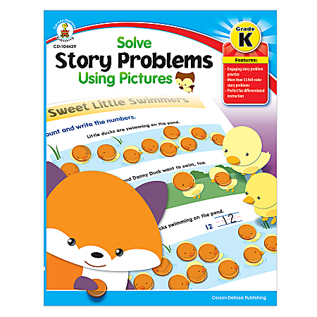 Carson-Dellosa Solving Word Problems Using Pictures Book, PreKindergarten - Kindergarten