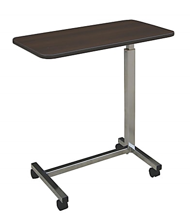 Medline Economy Overbed Table, 4 5/8" x 18 1/8" x 32 1/2", Walnut