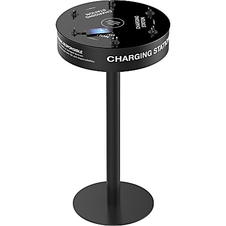 ChargeTech Power Table 12-Cable Charging Station - Wired - Mobile Device - Charging Capability - Black