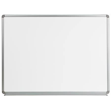 Flash Furniture Magnetic Dry-Erase Whiteboard, 36" x 48", Aluminum Frame With Silver Finish