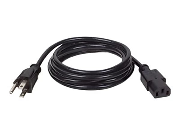 Eaton Tripp Lite Series Desktop Computer Power Cable, NEMA 5-15P to C13 - 10A, 125V, 18 AWG, 12 ft. (3.66 m), Black - Power cable - NEMA 5-15 (M) to power IEC 60320 C13 - 12 ft - black