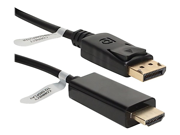 QVS DisplayPort To HDMI Digital A/V Cable, 3&#x27;