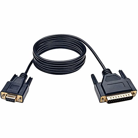 Eaton Tripp Lite Series Null Modem Serial DB9 Serial Cable (DB9 to DB25 F/M), 6 ft. (1.83 m) - DB-9 Female - DB-25 Male - 6ft