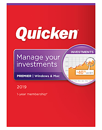 Quicken® Premier 2019 Personal Finance Software, For PC/Mac®, Disc