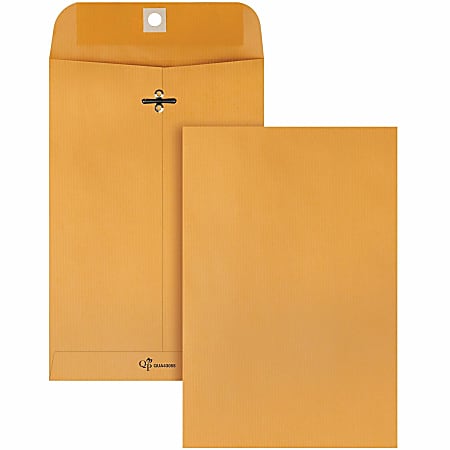 Quality Park 6 x 9 Park Ridge Clasp Envelopes with Deeply Gummed Flaps, 43055