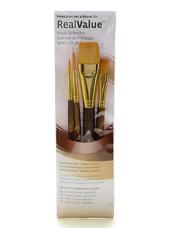 Synthetic-Golden Taklon Set of 4 brushes