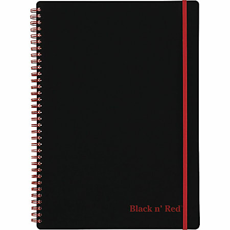 Black n Red Twinwire Soft Cover Business Notebook 11 34 x 8 14 Ruled 70 Pages 35 Sheets BlackRed E67008 Office Depot
