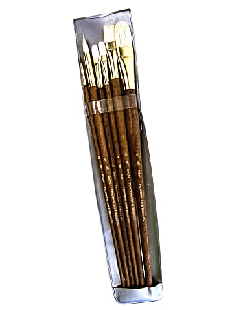 Princeton Real Value Series 9148 Brush Set, Assorted Sizes, Synthetic, Brown, Set Of 6