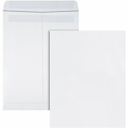 Quality Park® Redi-Seal® Catalog Envelopes, 9 1/2" x 12 1/2", Self-Sealing, White, Box Of 100